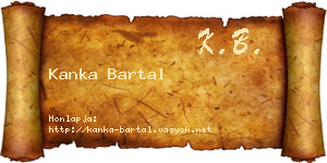 Kanka Bartal névjegykártya